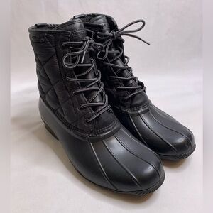 Men's Sperry Saltwater Quilted Duck Boots in black size 11.5 fall winter boots